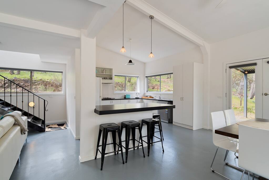 Kitchen and dining areas are great for large groups.