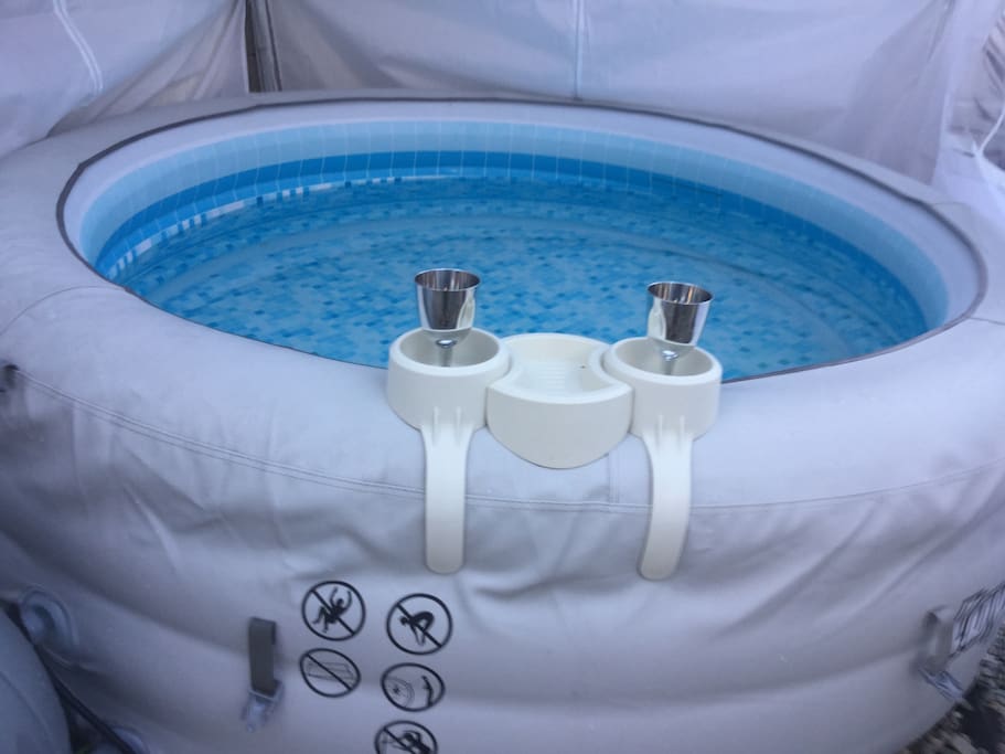 Relax in our hot tub