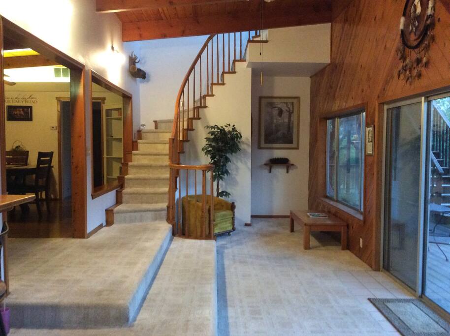 Staircase leading to Master bedroom & bath