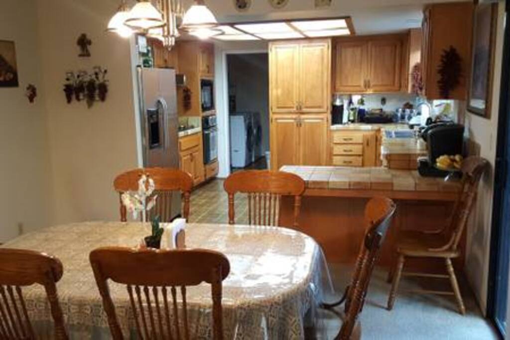 Dinning table and kitchen