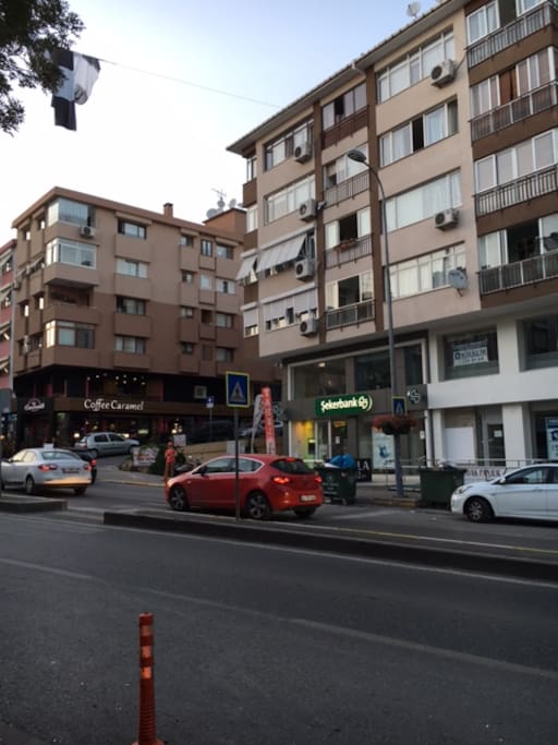 One street paralel to Bagdat Street (coffe shops, restaurants, public transportation)