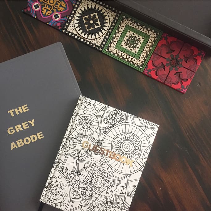 The Grey Abode manual and guestbook.