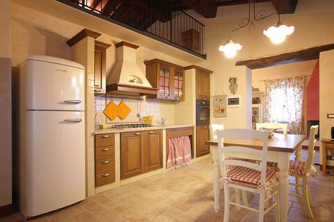 Nice apartment with terrace and pool in Farmhouse
