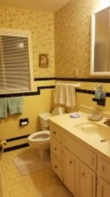 Most of the time this is your private bath. If the other room is rented, you can share with the other guest(s).