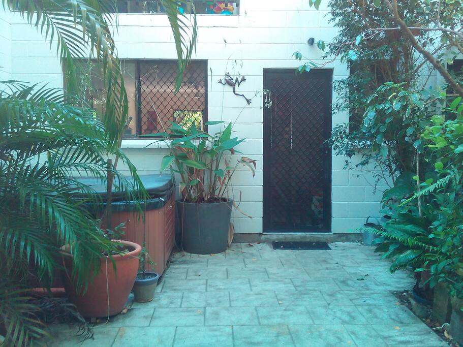Spa in the backyard