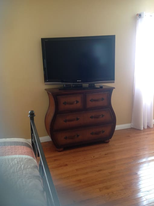 TV and storage.