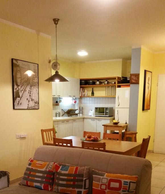 Dining area and kitchen