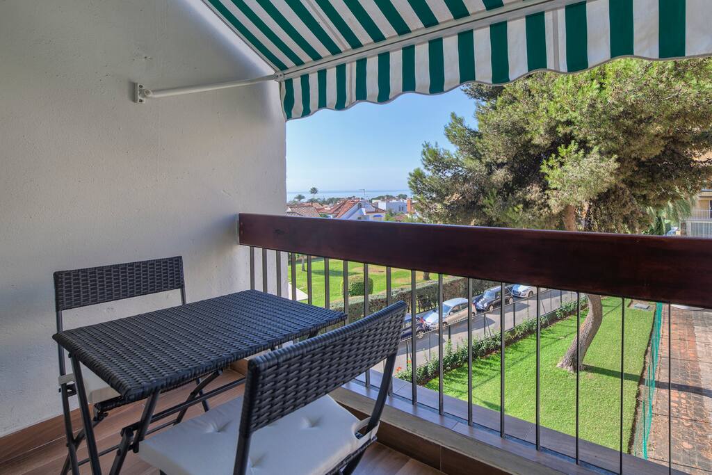 Balcony with beautiful sea view