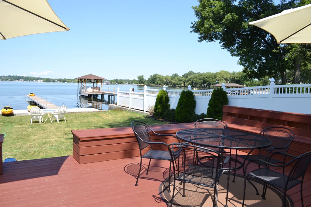 Lakeside Deck with lots of seating