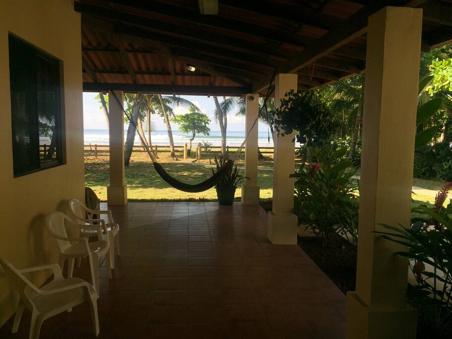 From a porch looking at the beach