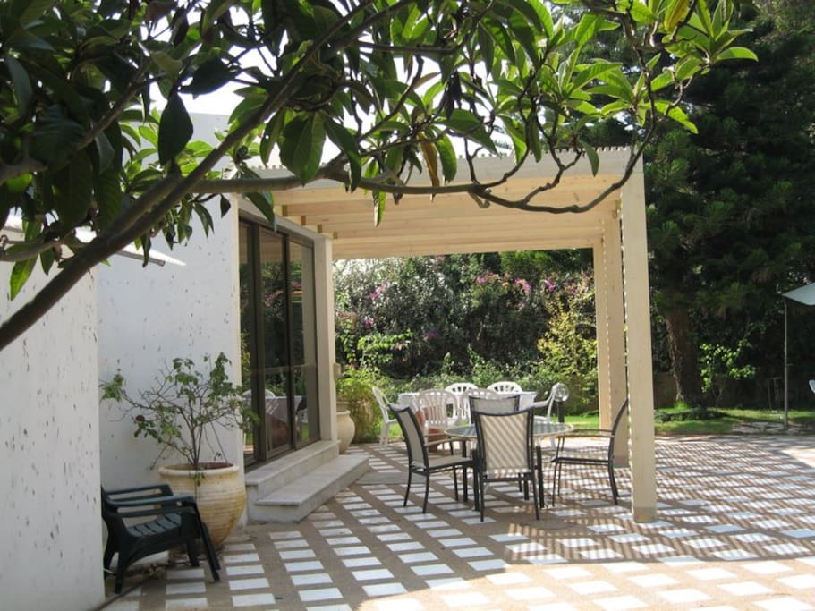 Pool patio.