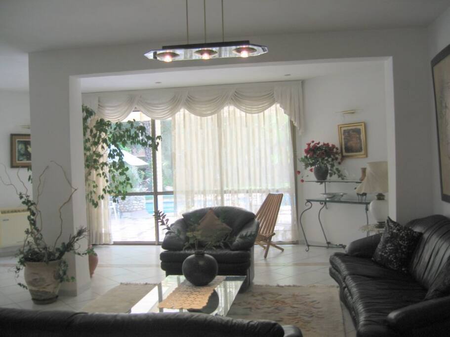 Downstairs salon to the pool.
