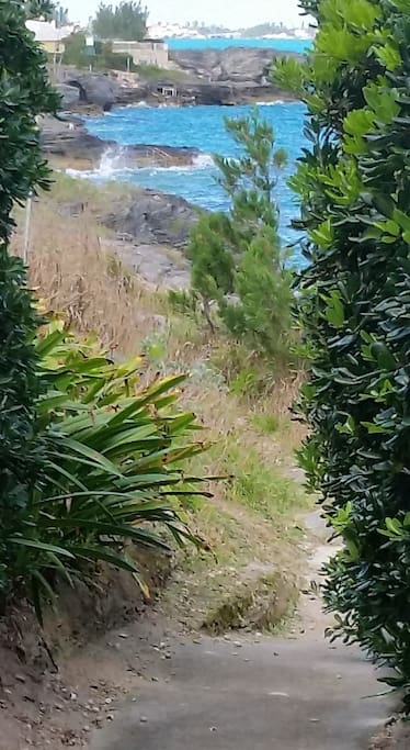 Pathway to ocean from property