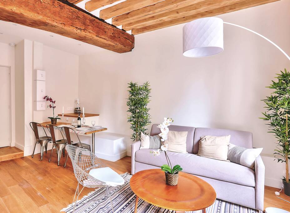 The living room is very sunny and window with double glazing