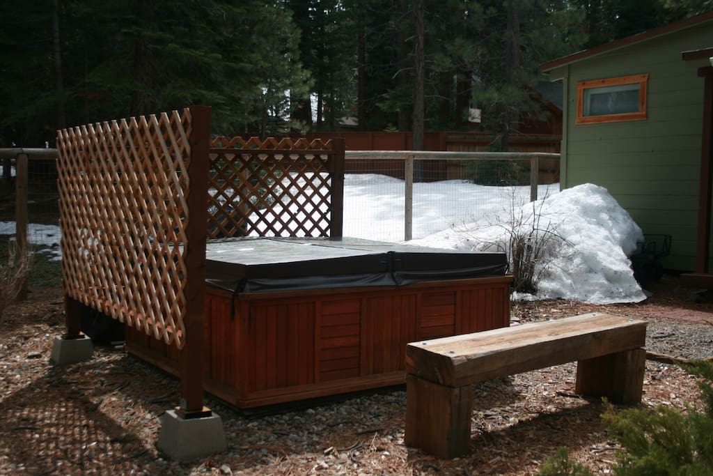 Private hot tub on property.