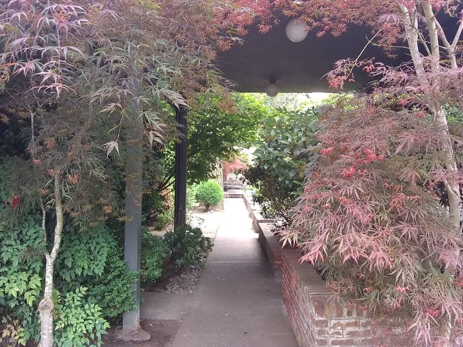 Private covered entrance in a small, quiet complex