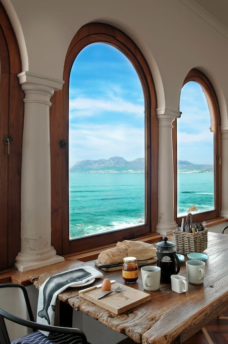 Balcony eating area.