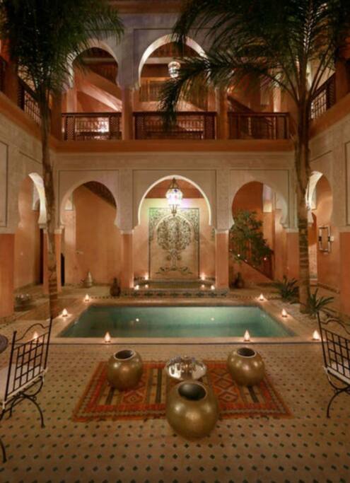 Vue général du Riad la nuit