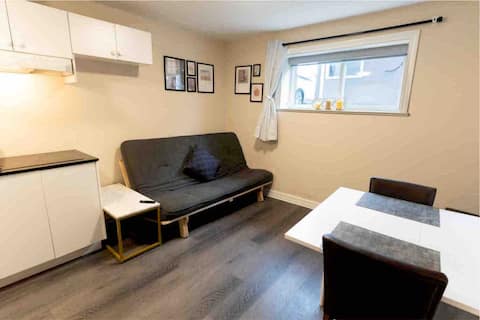 Successful Airbnb property: Cozy 1 BR Suite w/ Parking + AC, Near Airport in Marpole