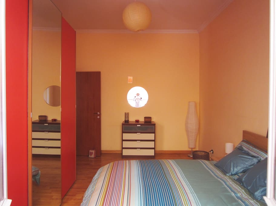 Spacious bedroom with soundproof walls