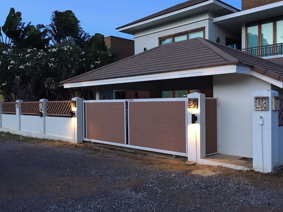 Front of Villa with sliding gate