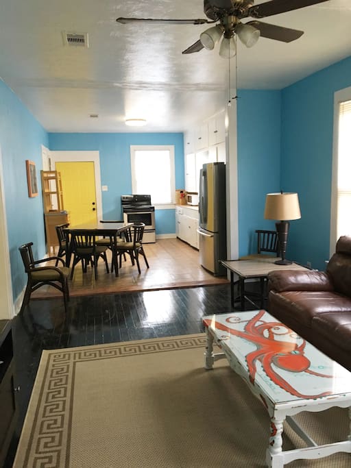 Open concept living dining area