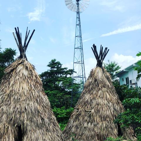Lakota inspired Tipi with sweat lodge
