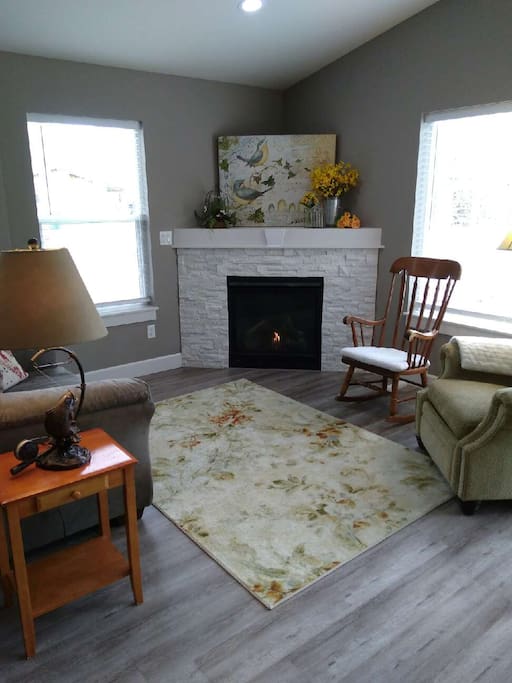Living room with gas fireplace