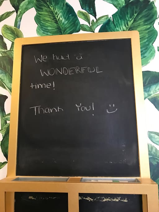 Thank you note from guests