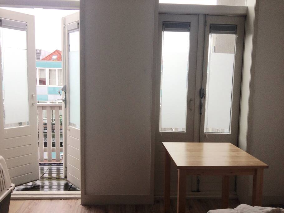 With a balcony