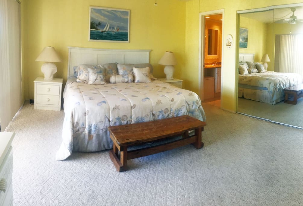 Master bedroom with walkout to balcony