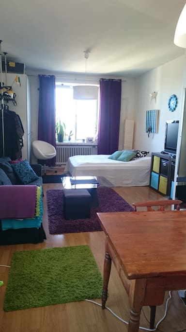 The larger bedroom.