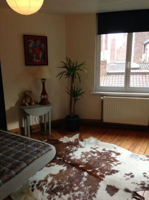 la chambre principal avec vu sur le jardin