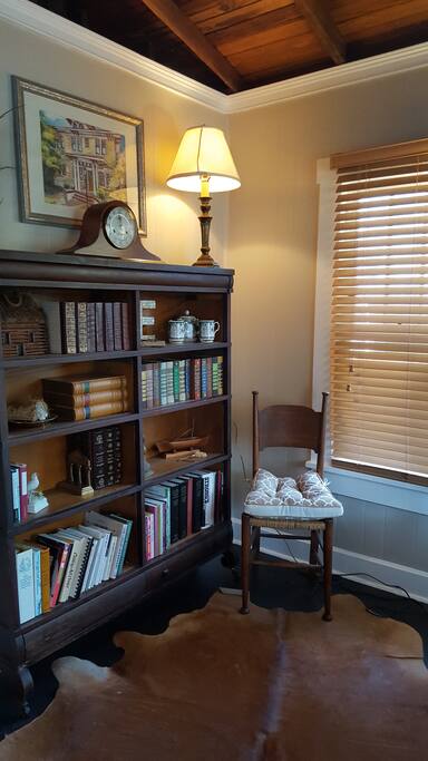 Antique bookshelf in the living area
