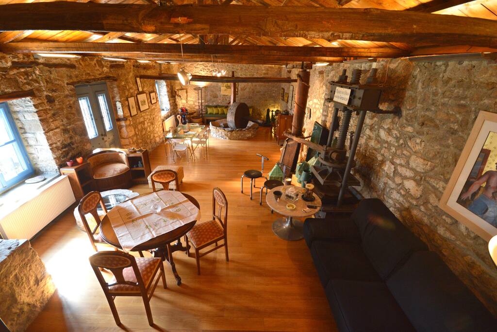 Lounge Area & Olive Press