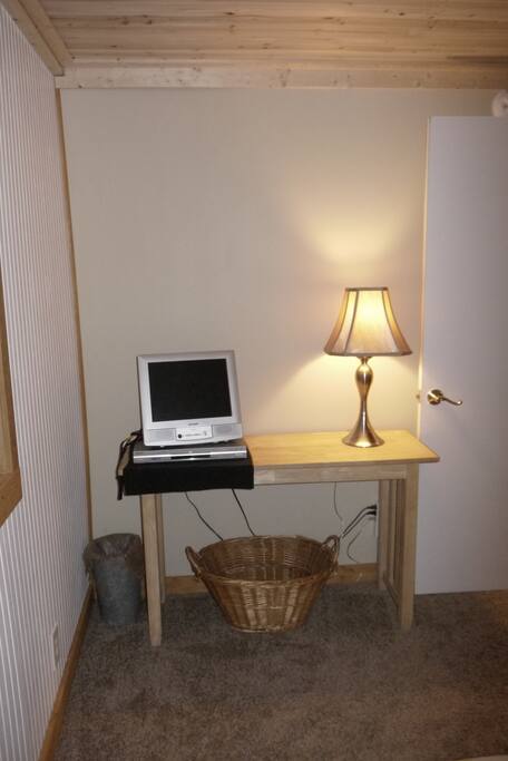 Your room features a small flat screen TV, Roku and DVD Player with 300+ DVD titles to choose from.