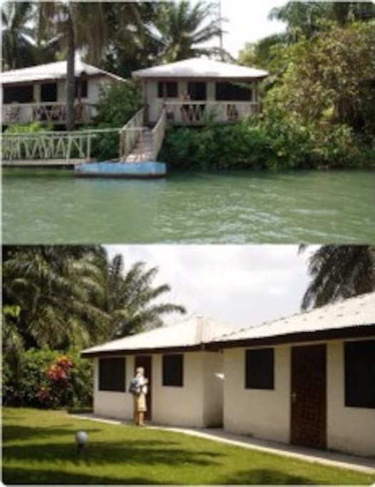 Front and Back of AylosBay water front Bungalows