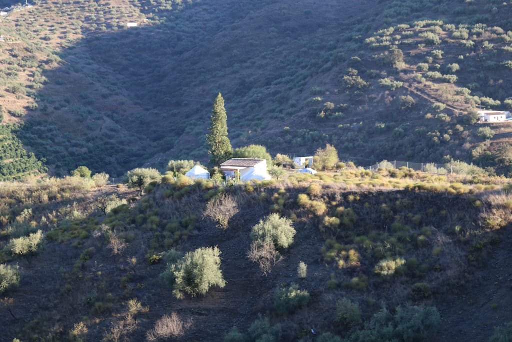Distant View of Yurts South View