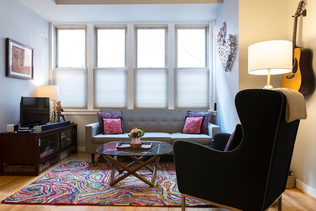 The open concept makes the space feel inviting.