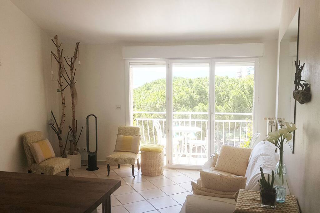 Coin salon donnant sur la terrasse