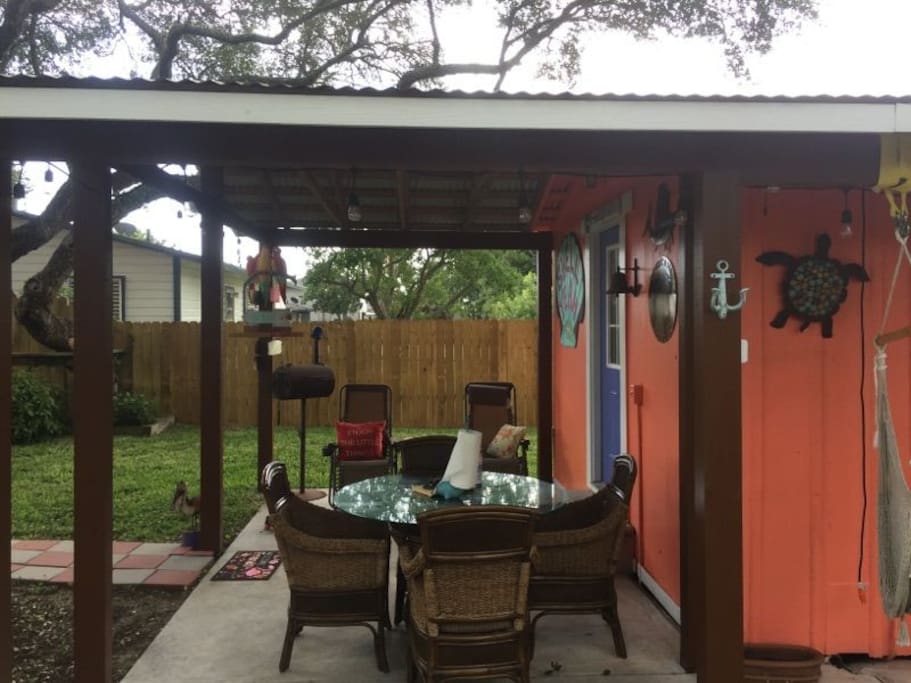 Very roomy porch with outside dining