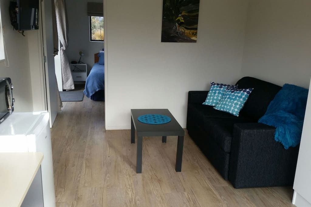 Lounge room. Sofa folds out onto the 2nd bed.