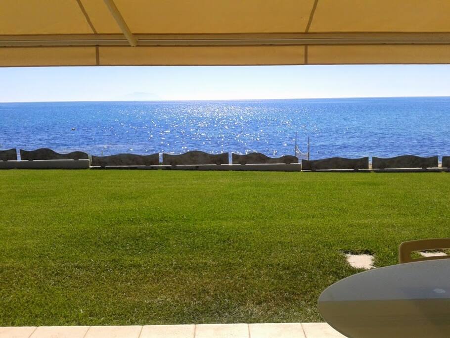 View of the sea from lad lever balcony