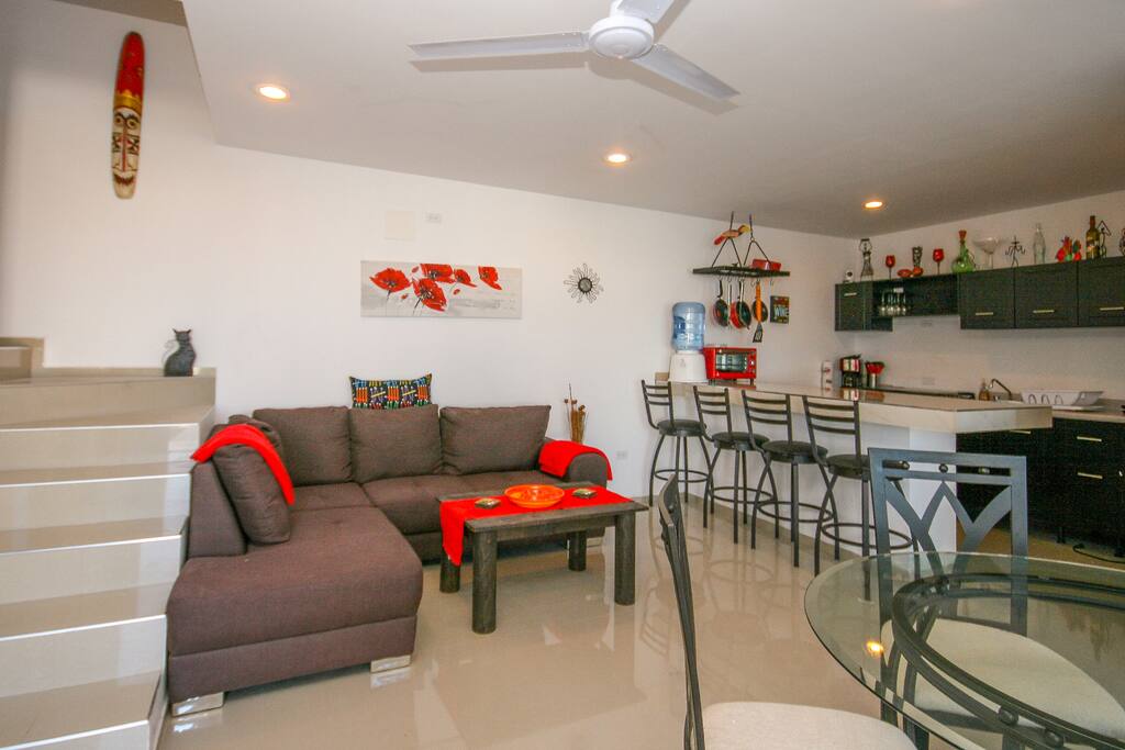 Living room and Kitchen