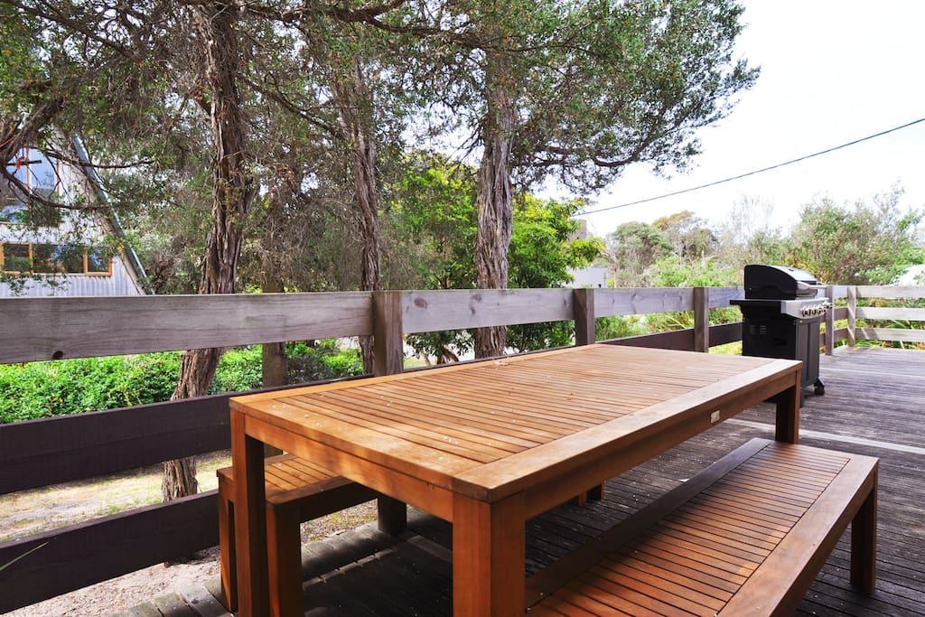 Entertain and unwind on the deck with a family bbq and large outdoor dining table