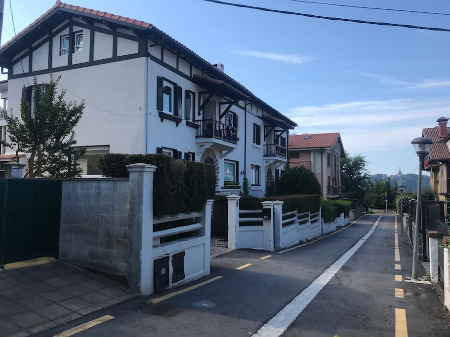View of the quiet street and entrance to the house