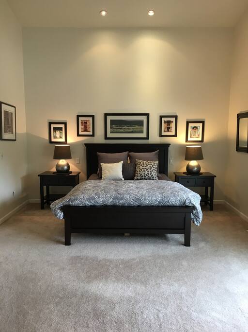 Spacious room with high ceilings