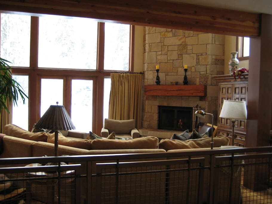 Living room with fireplace