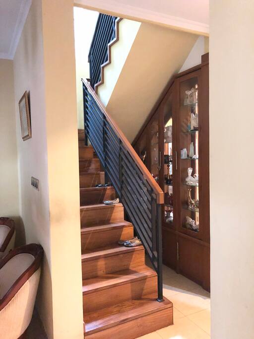 Your room will be upstairs through this stairway