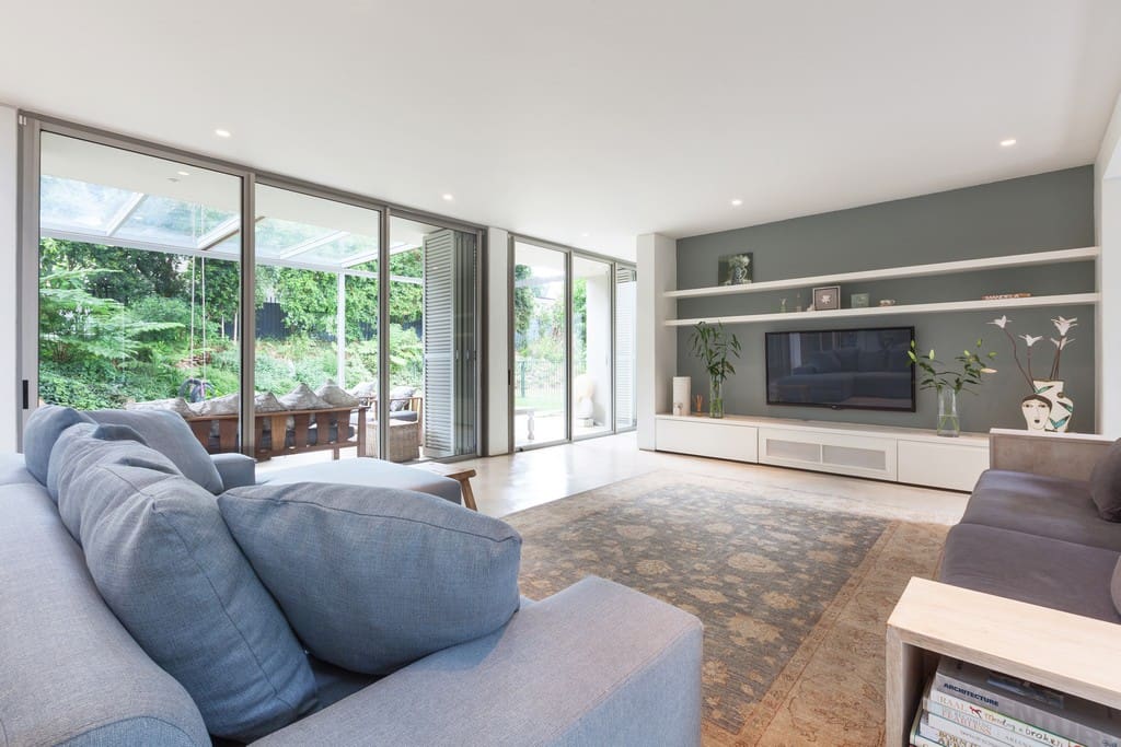 House A: Lounge showing views onto the garden
